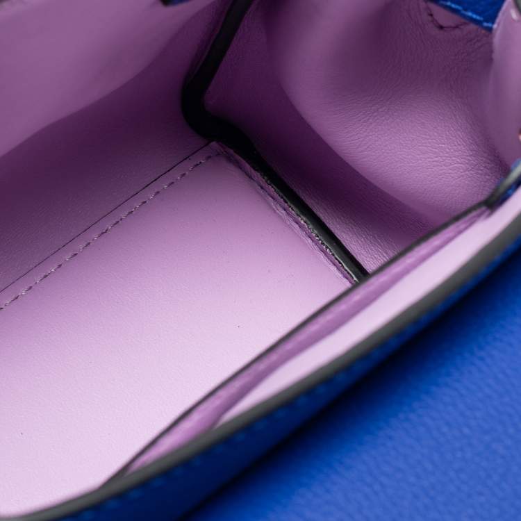 Pre Owned Versace Blue Leather La Medusa Top Handle Bag