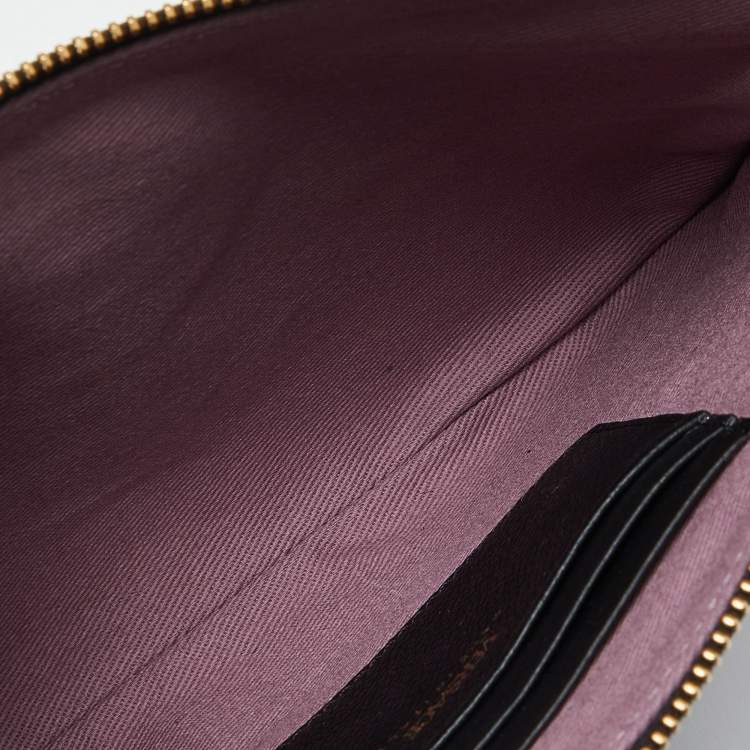 Pre Owned Versace Black Leather La Medusa Wristlet Clutch