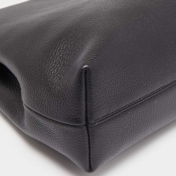 Pre Owned Versace Black Leather Virtus Hobo