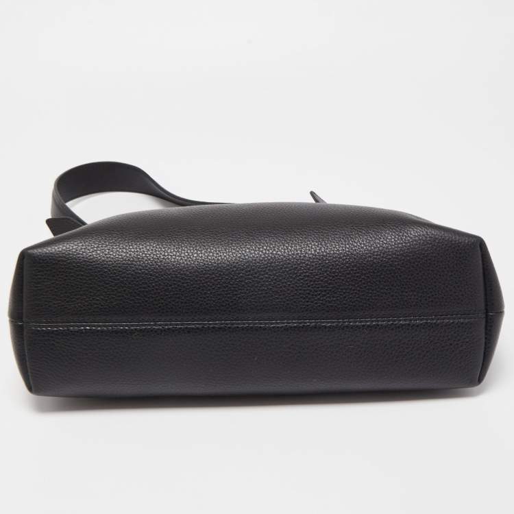 Pre Owned Versace Black Leather Virtus Hobo