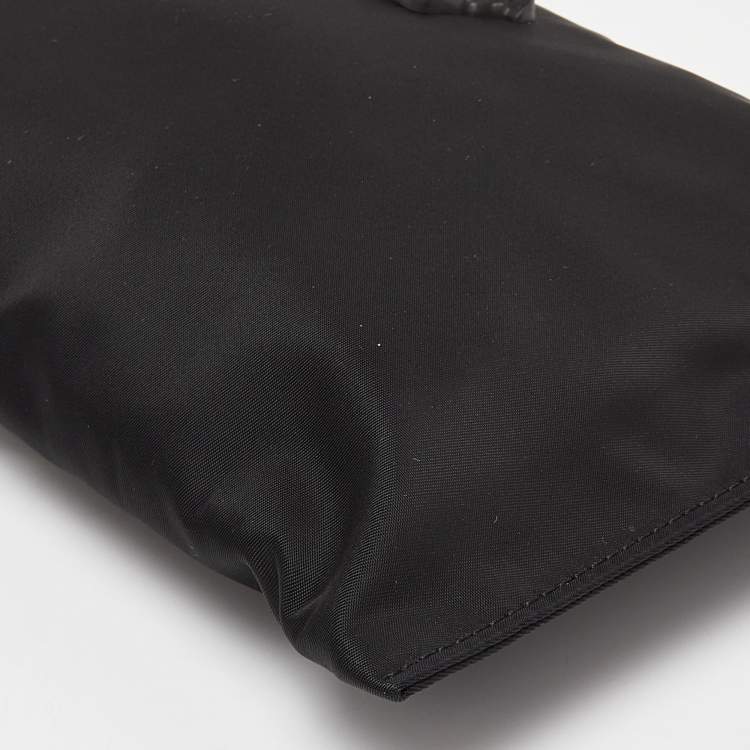 Pre Owned Versace Black Nylon Medusa Wristlet Pouch