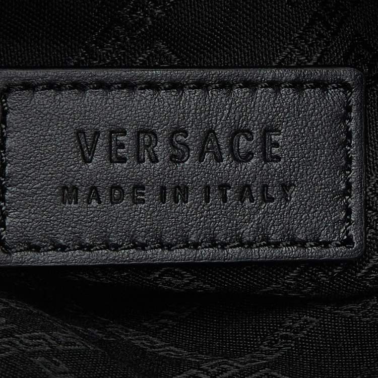 Pre Owned Versace Black Nylon Medusa Wristlet Pouch