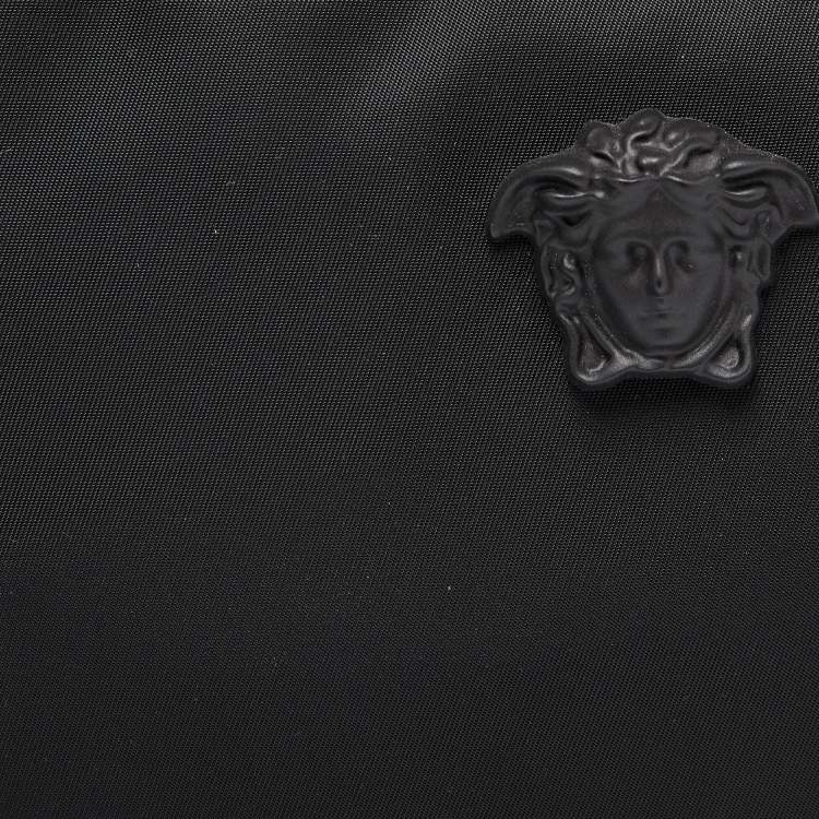 Pre Owned Versace Black Nylon Medusa Wristlet Pouch