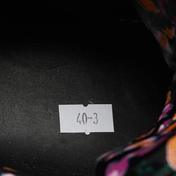 Pre Owned Versace Multicolor Printed Leather Medusa Strap High Top Sneakers Size 40