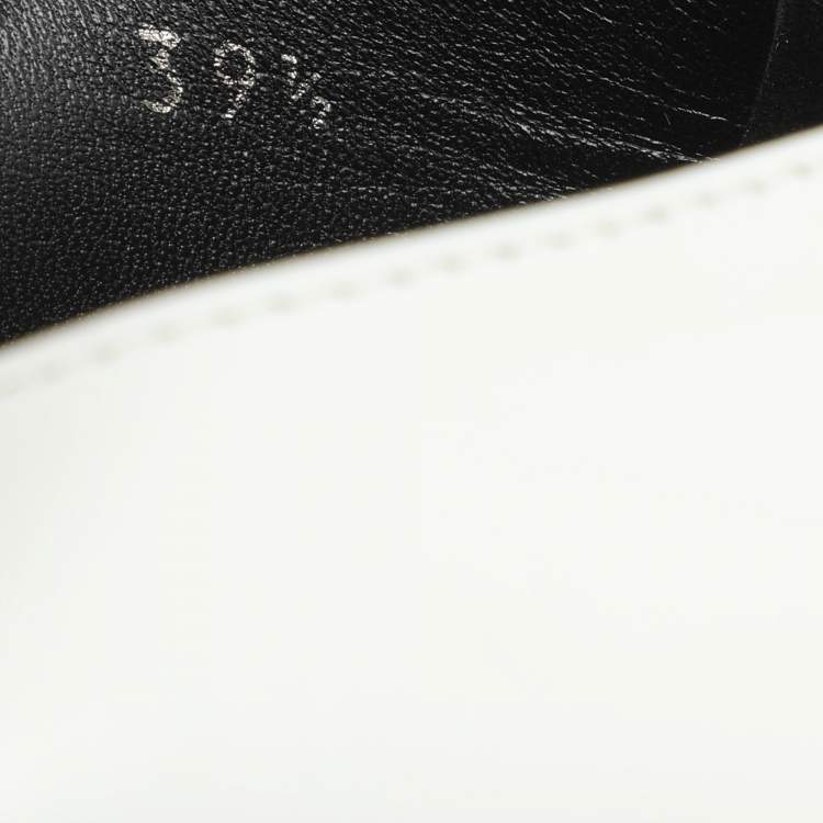 Pre Owned Versace White Leather Medusa Loafers Size 39.5