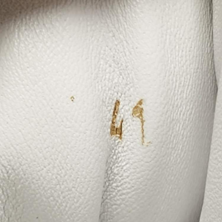 Pre Owned Versace White Leather Studded Medusa High Top Sneakers Size 41