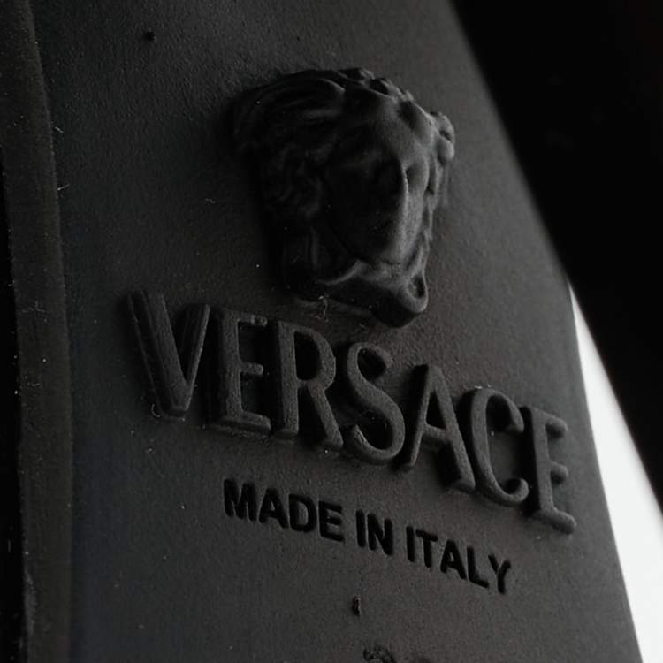 Pre Owned Versace Medusa Aevitas Size 39 Black Leather Platform Pumps