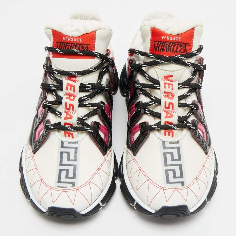 Pre Owned Versace Trigreca Size 36 Multicolor Leather and Rubber Low Top Sneakers