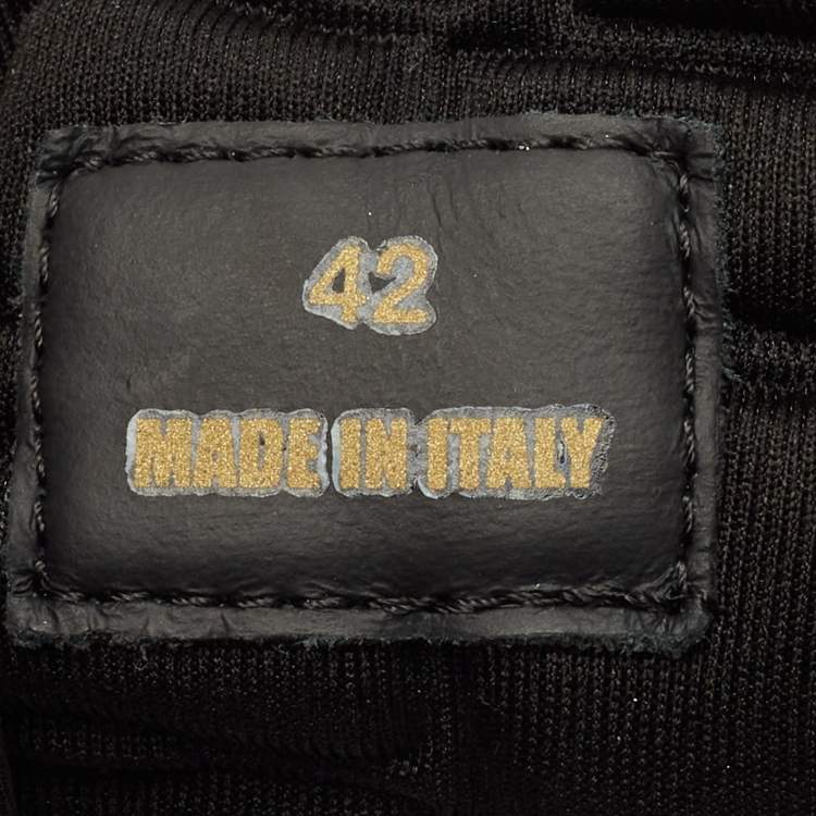 Pre Owned Versace Trigreca Size 42 Multicolor Fabric, Leather and Rubber Low Top Sneakers