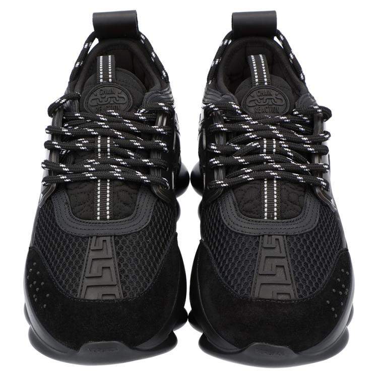 Pre Owned Versace Black Chain Reaction Women's Sneakers Size EU 39.5