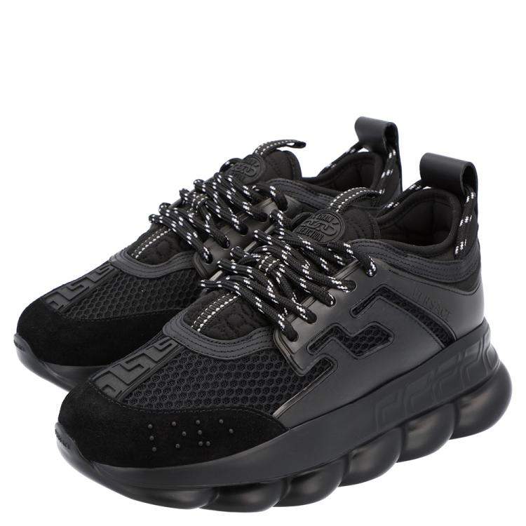 Pre Owned Versace Black Chain Reaction Women's Sneakers Size EU 39.5