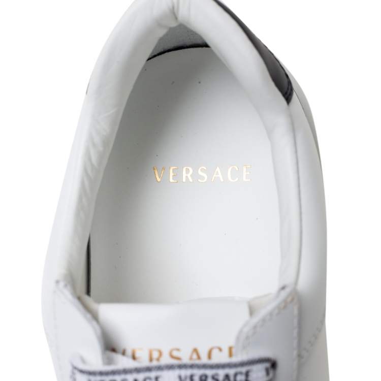 Pre Owned Versace White Leather Ilus Trainers Sneakers Size 41
