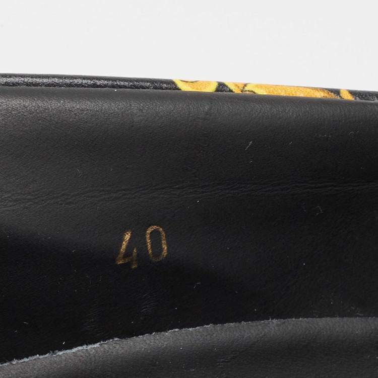 Pre Owned Versace Multicolor Leather Medusa  Slip On Sneakers Size 40