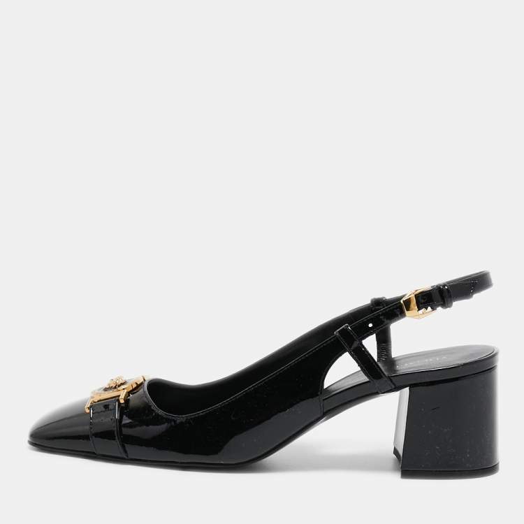 Versace Black Patent Leather Slingback Pumps Size 38 Versace | The ...