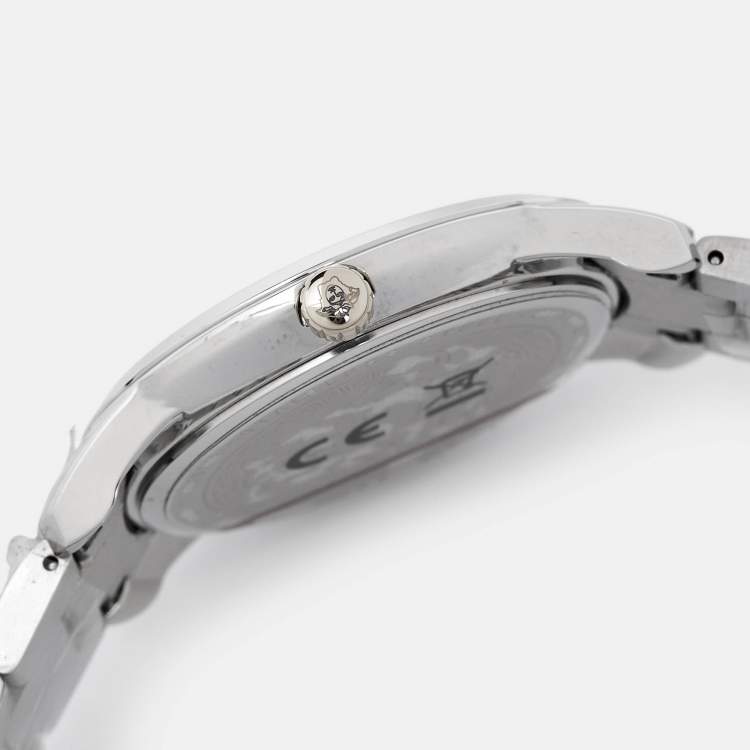 مملوكة مسبقًا Versace Black Two-Tone Stainless Steel Greca VEPX01121 Women's Wristwatch 38 mm
