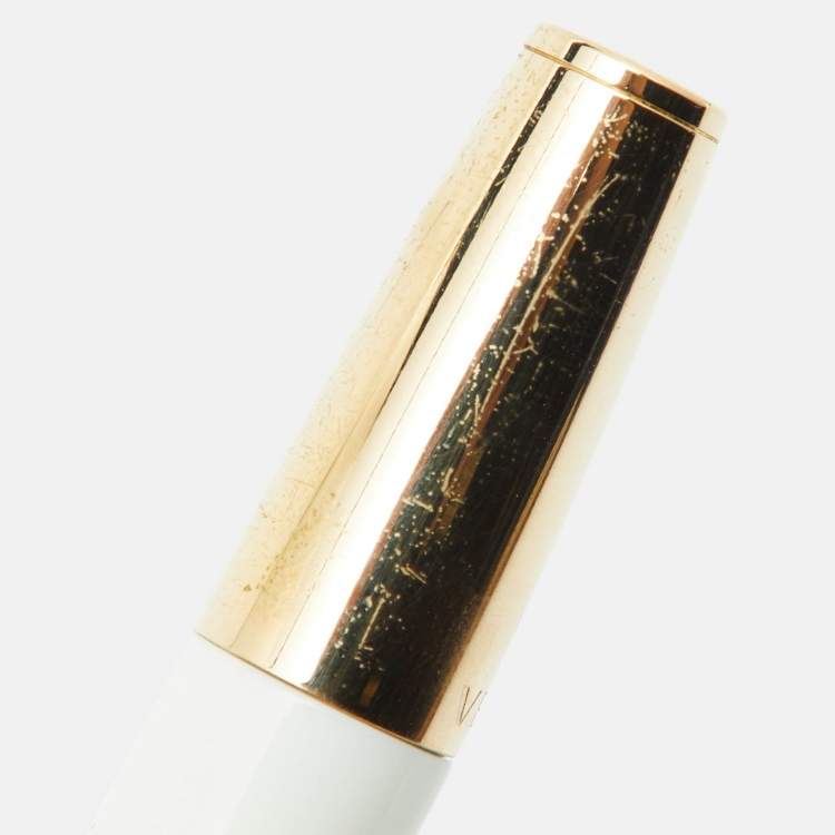 Pre Owned Versace Medusa Gold Tone White Ballpoint Pen