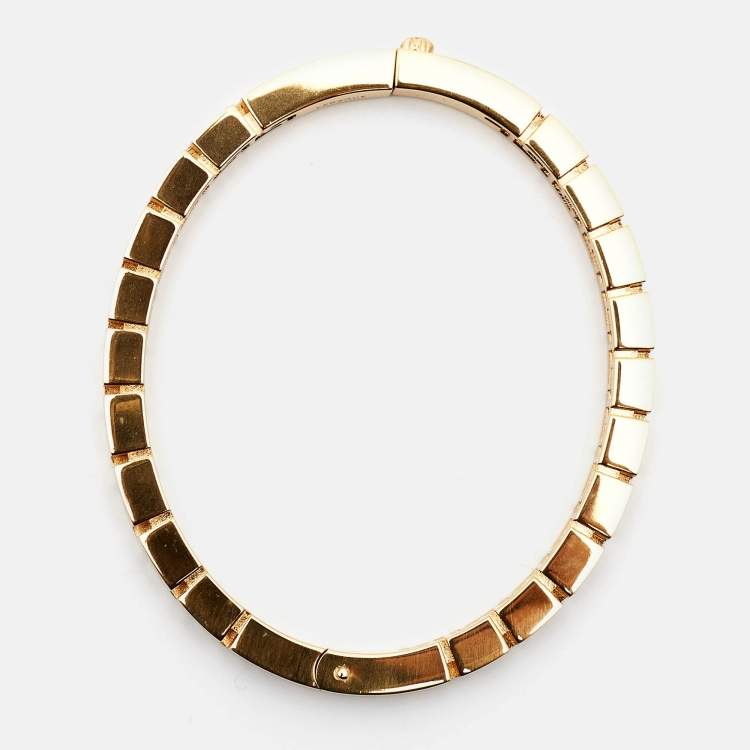 Pre Owned Versace Greca Gold Tone Bangle Bracelet L