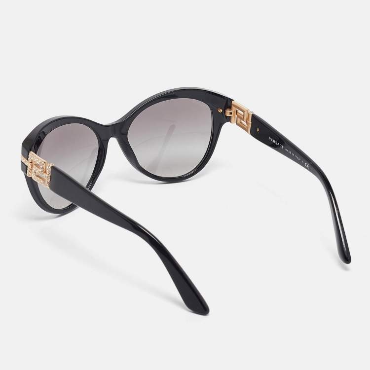 Pre Owned Versace Black Gradient MOD. 4283-B Crystals Cat Eye Sunglasses