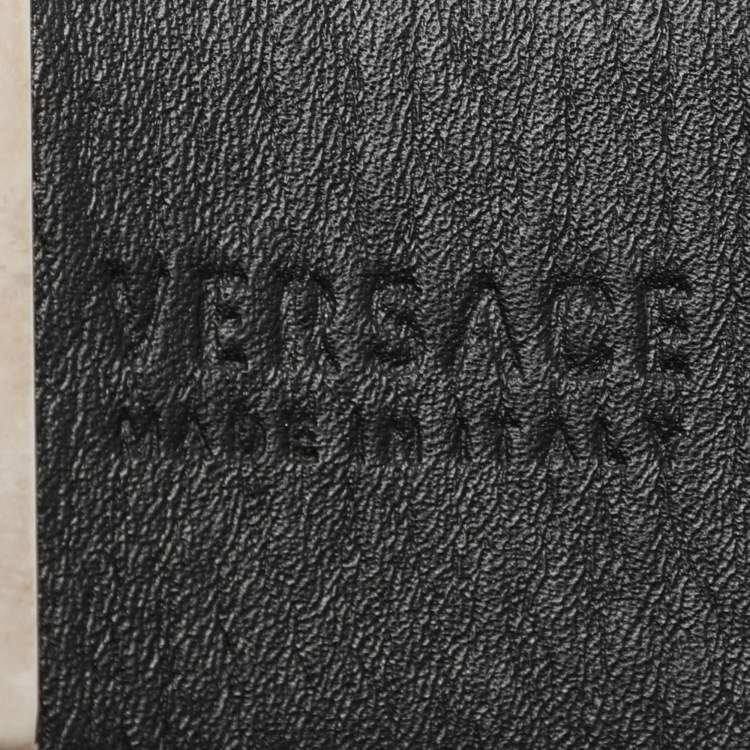 Pre Owned Versace Black Leather Chain Belt 80CM
