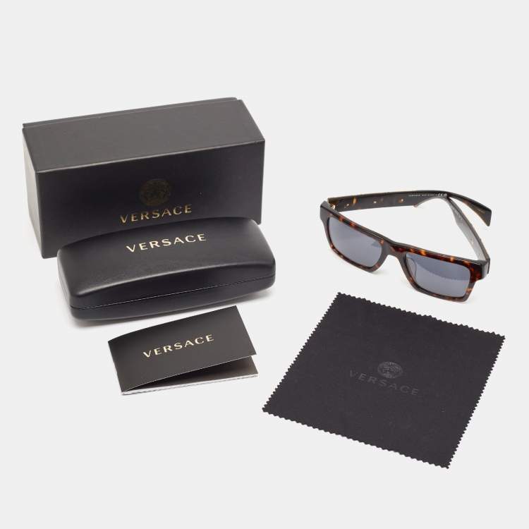 Pre Owned Versace Dark Brown MOD. 4445-F Square Sunglasses