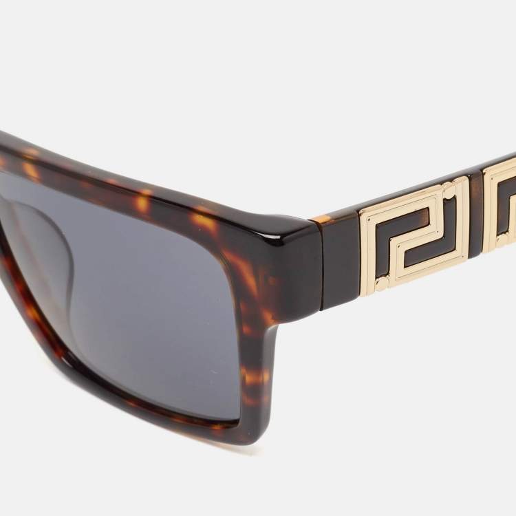 Pre Owned Versace Dark Brown MOD. 4445-F Square Sunglasses
