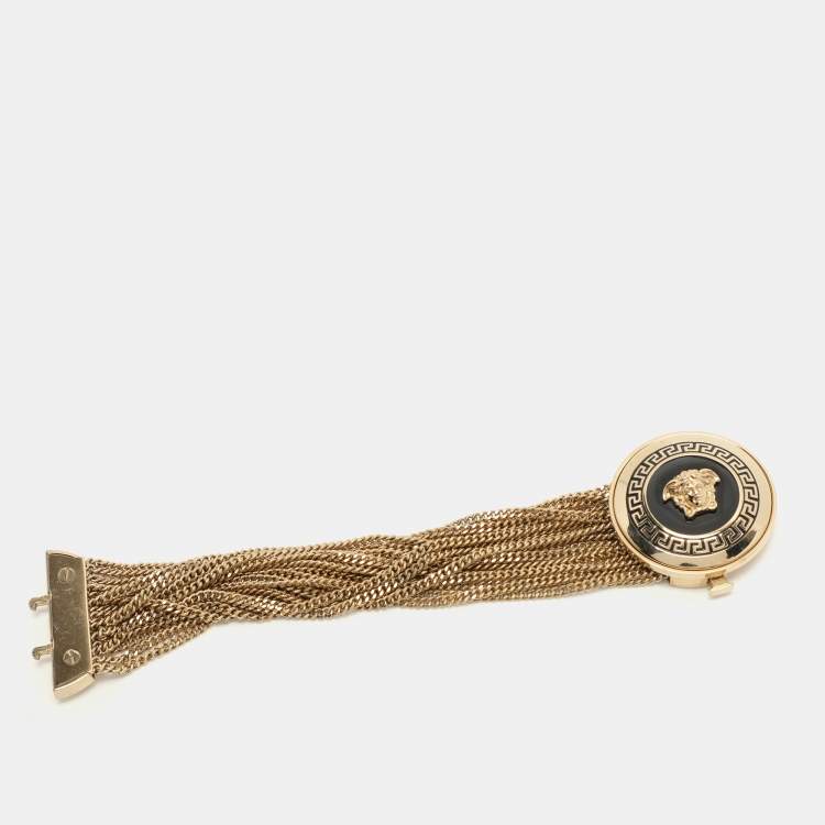Pre Owned Versace Medusa Gold Tone Bracelet