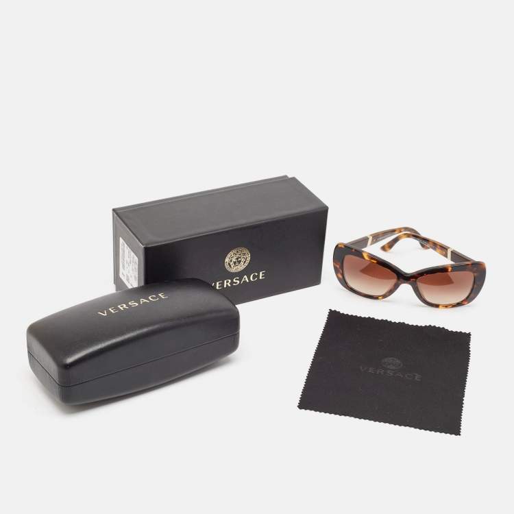 Pre Owned Versace Tortoise Brown Gradient Medusa Butterfly Sunglasses