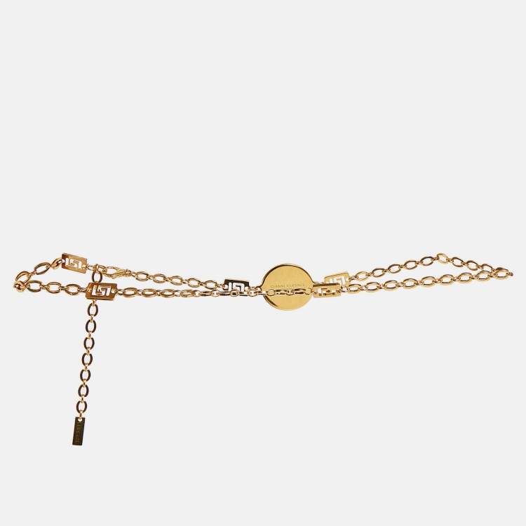 Pre Owned Versace Medusa Gold Tone Chain Belt