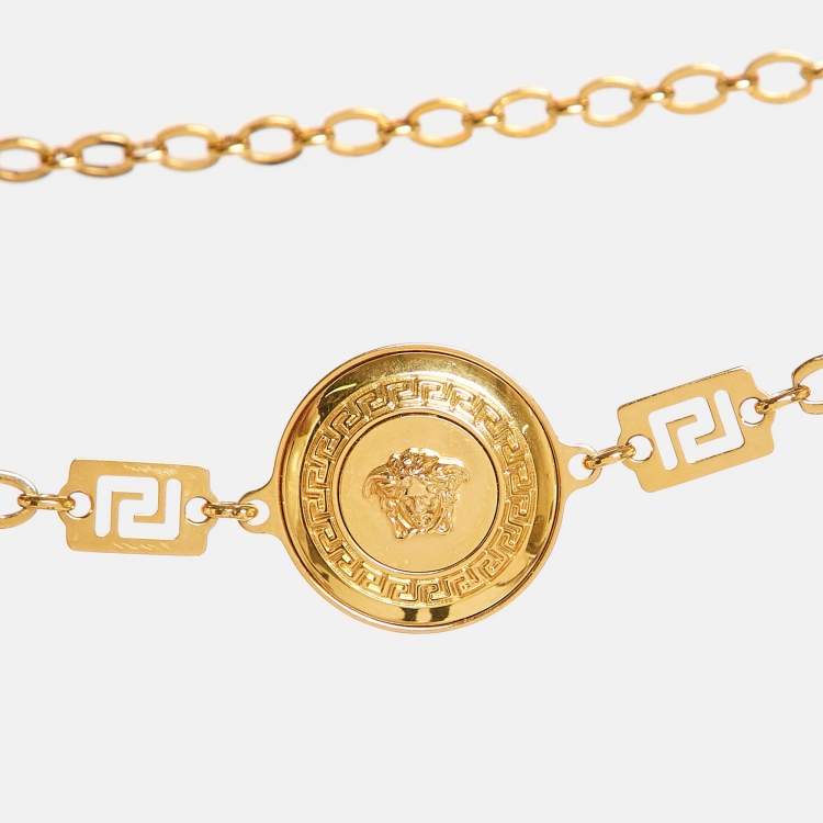 Pre Owned Versace Medusa Gold Tone Chain Belt