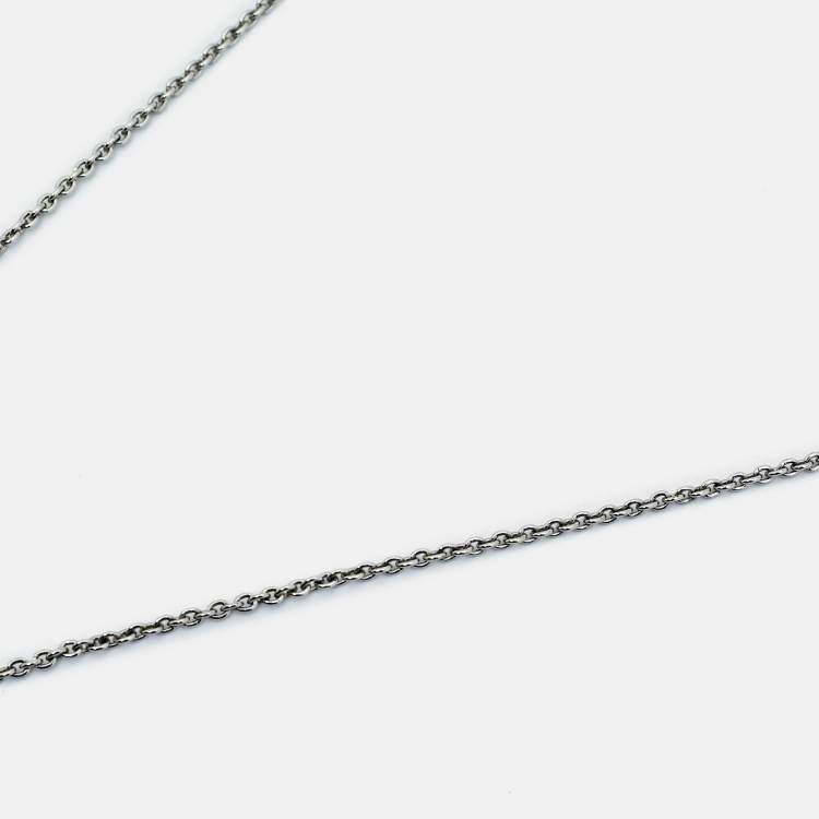 Pre Owned Versace  Medusa Blue Composite Silver Tone  Necklace