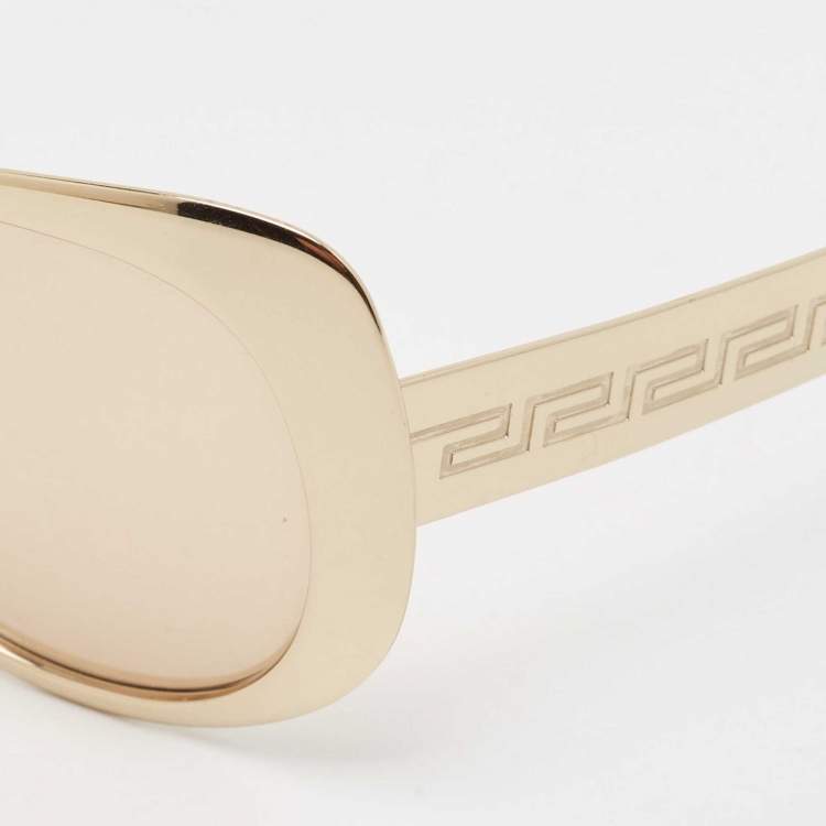 Pre Owned Versace Brown Gold Tone X99/P Cat Eye Sunglasses