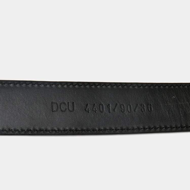 Pre Owned Versace Black Leather Icon Medusa Belt 90CM