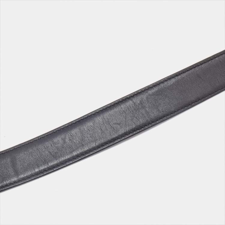 Pre Owned Versace Black Leather Icon Medusa Belt 90CM