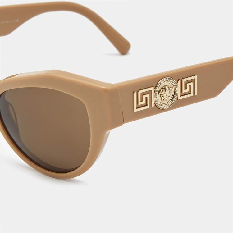 Pre Owned Versace Beige/Brown MOD. 4253 Medusa Cat Eye Sunglasses