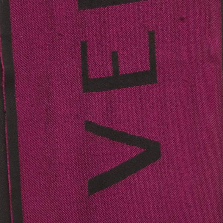 Pre Owned Versace Purple Logo Intarsia Wool Shawl