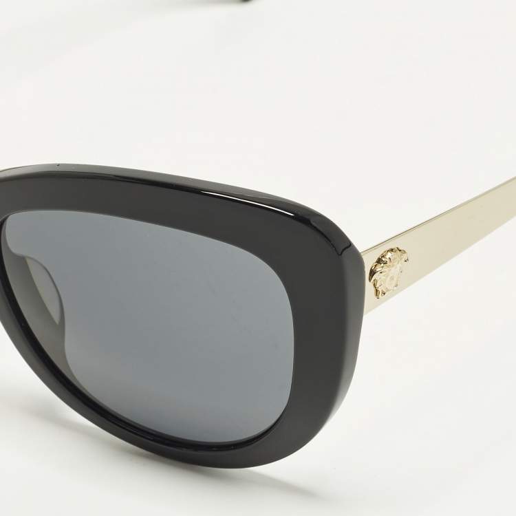 Pre Owned Versace Black MOD 4325 Medusa Cat Eye Sunglasses