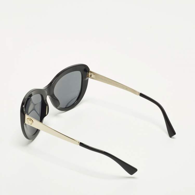 Pre Owned Versace Black MOD 4325 Medusa Cat Eye Sunglasses