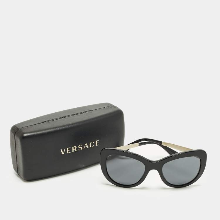 Pre Owned Versace Black MOD 4325 Medusa Cat Eye Sunglasses
