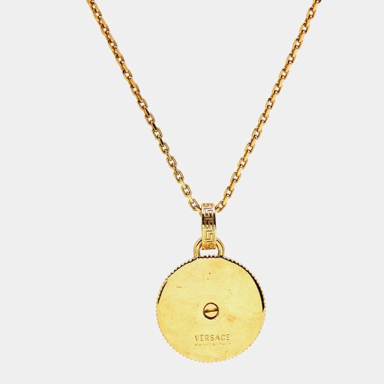 Pre Owned Versace Medusa Gold Tone Necklace