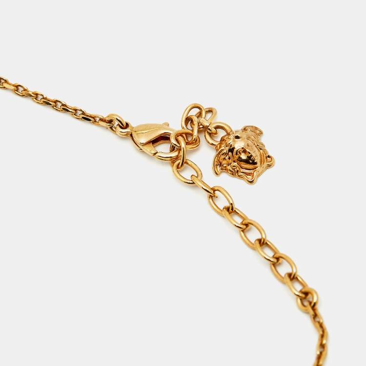 Pre Owned Versace Medusa Gold Tone Necklace
