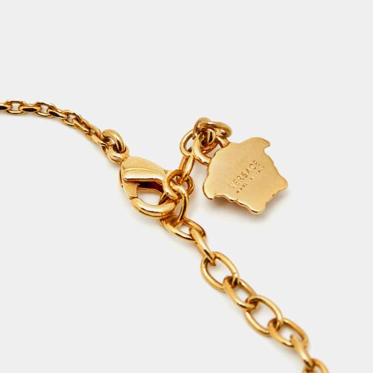 Pre Owned Versace Medusa Gold Tone Necklace