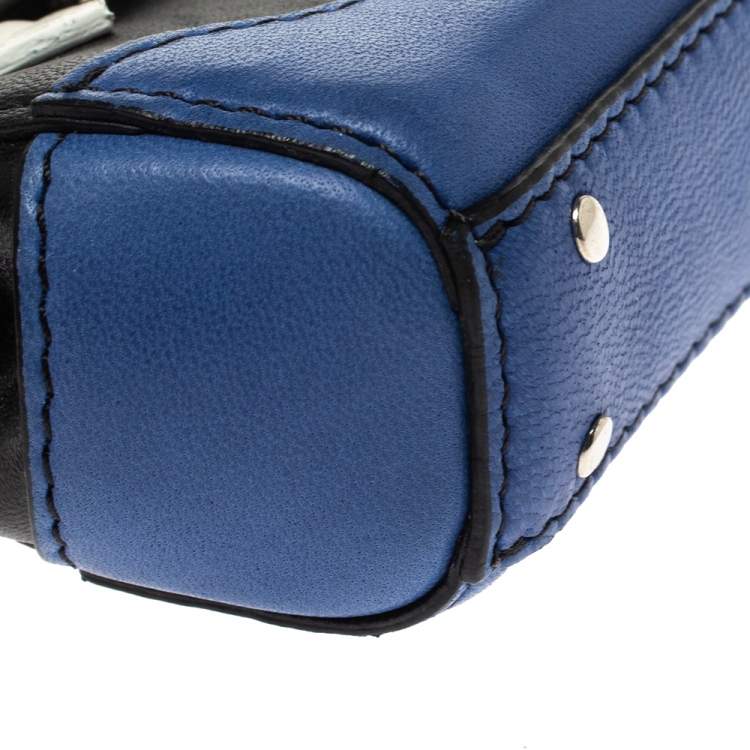 Pre Owned Versace Tri Color Leather Medusa Bag Coin Pouch Key Chain