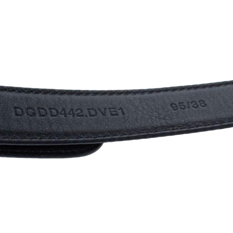 Pre Owned Versace Black Patent Leather Medusa Buckle Belt 95CM