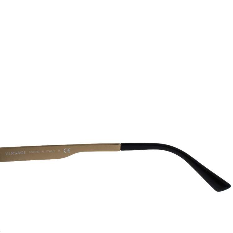 Pre Owned Versace Black & Gold/ Grey MOD 4330 Round Sunglasses