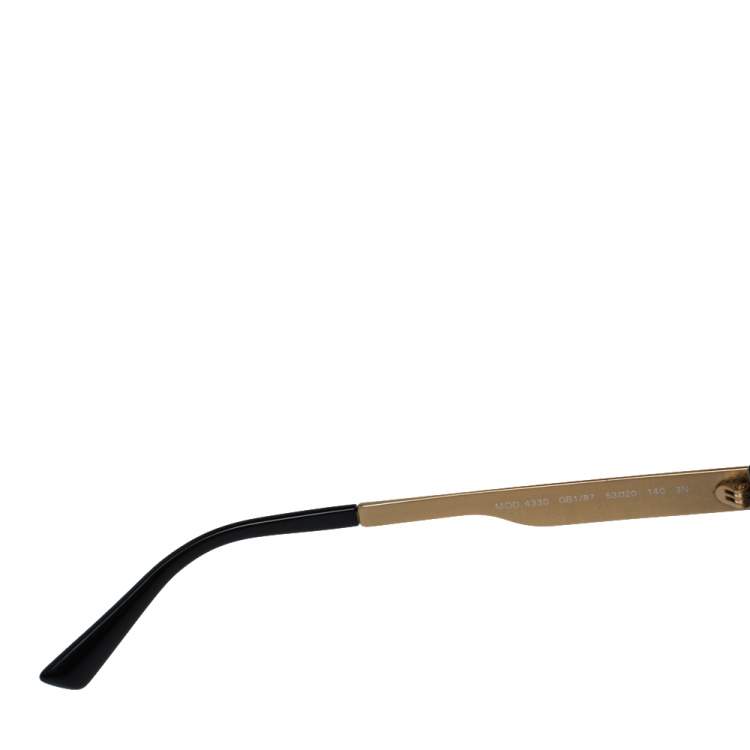 Pre Owned Versace Black & Gold/ Grey MOD 4330 Round Sunglasses