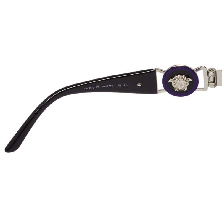 Pre Owned Versace Silver Tone/ Bicolor Gradient 2132 Shield Sunglasses