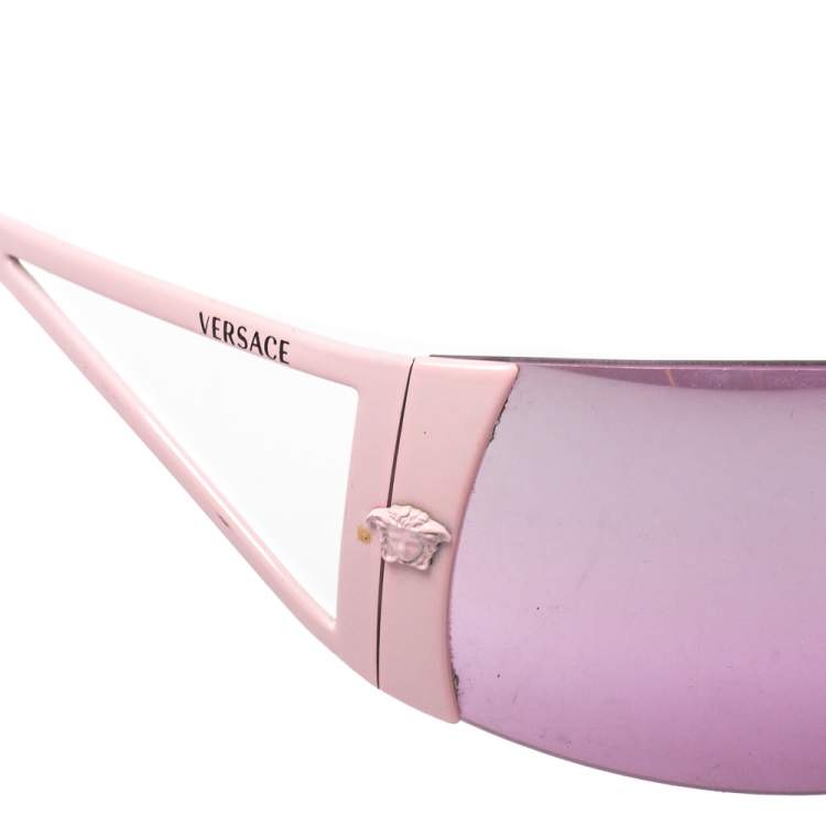 Pre Owned Versace Pink Tone/Dark Pink Gradient 2034 Medusa Shield Sunglasses