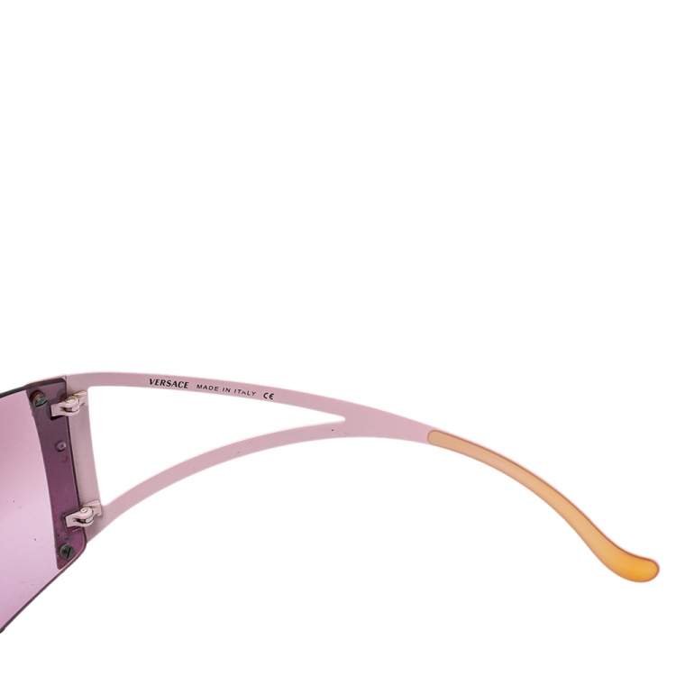 Pre Owned Versace Pink Tone/Dark Pink Gradient 2034 Medusa Shield Sunglasses