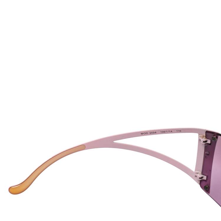 Pre Owned Versace Pink Tone/Dark Pink Gradient 2034 Medusa Shield Sunglasses