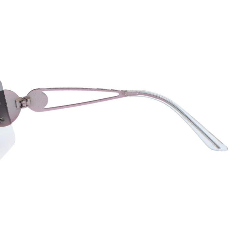Pre Owned Versace Pink Metal/Grey Gradient Medusa 2036 Shield Sunglasses